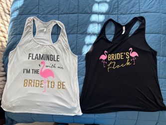 Bachelorette Party Flamingo Tank Tops Set of 2