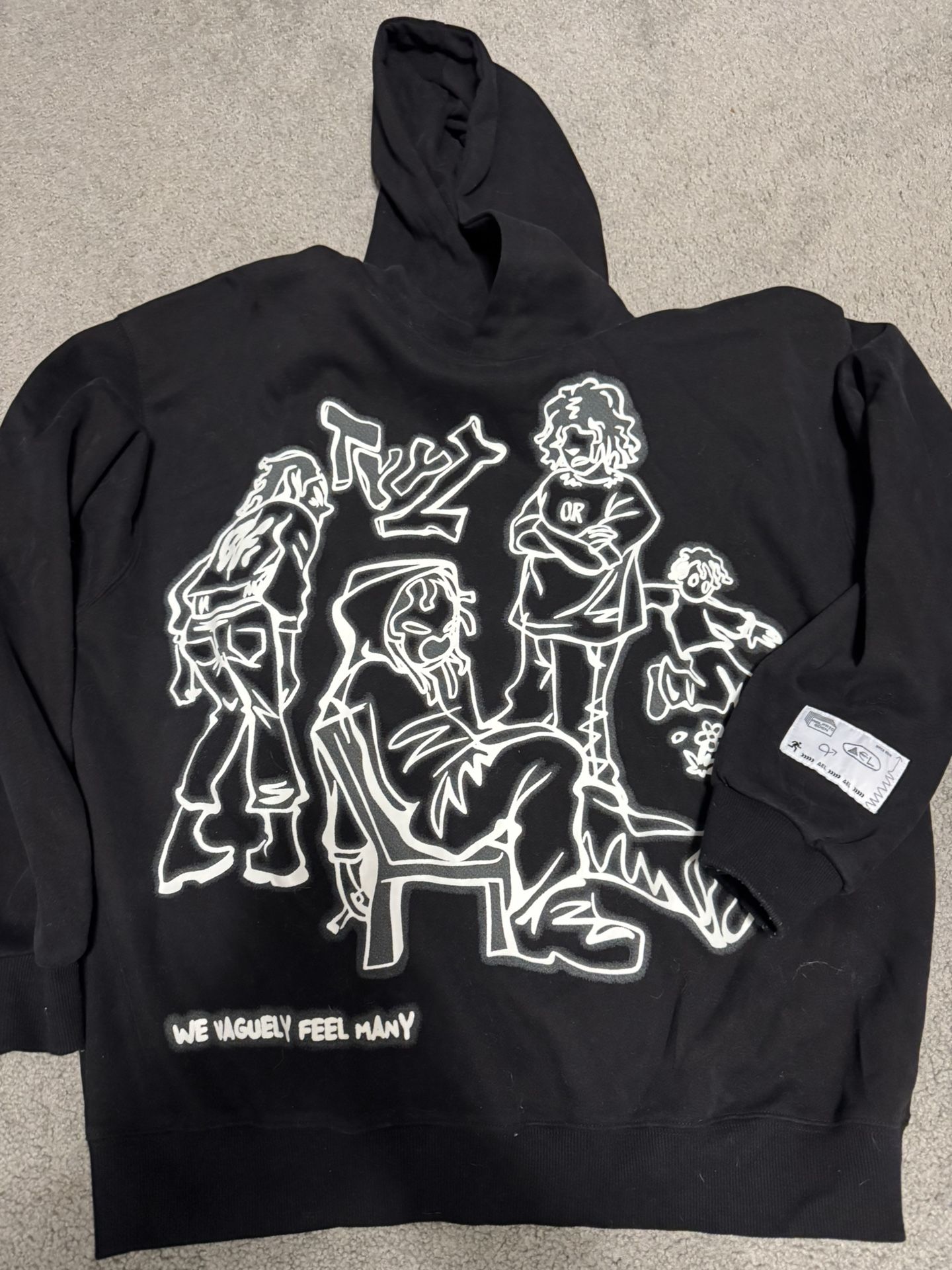 Alfric Eden Hoodie Black And White