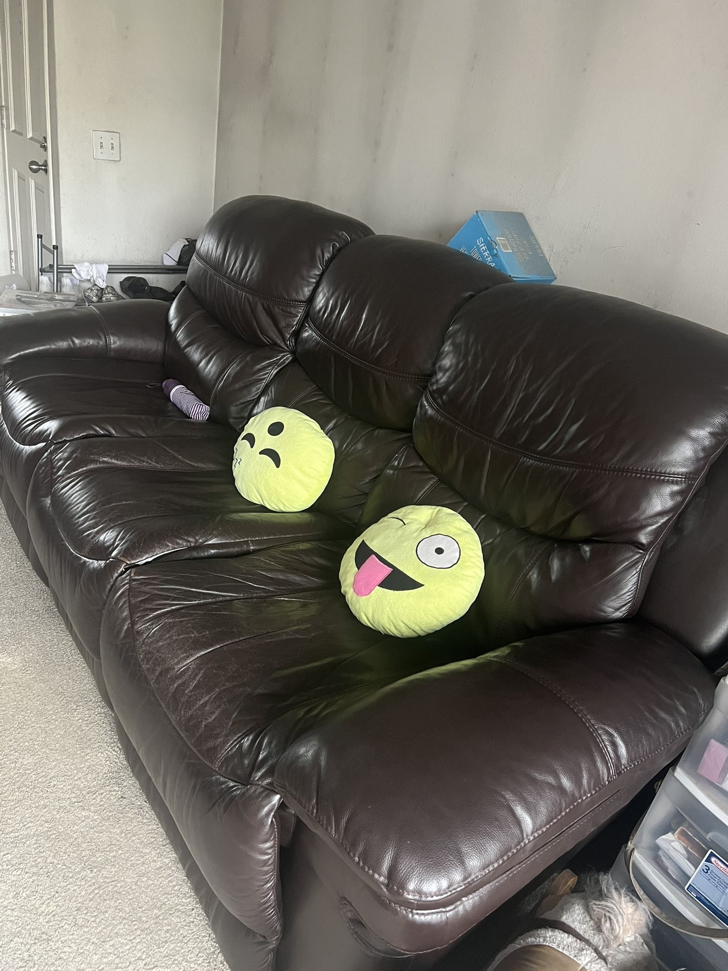 3 Seater With Electric Recliner Leather Sofa