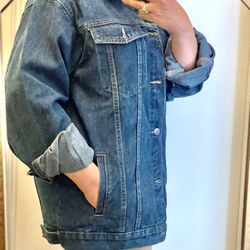 New blue denim unisex jacket size XL 