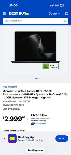 Microsoft surface 15inch 3k touchscreen 1tb storage