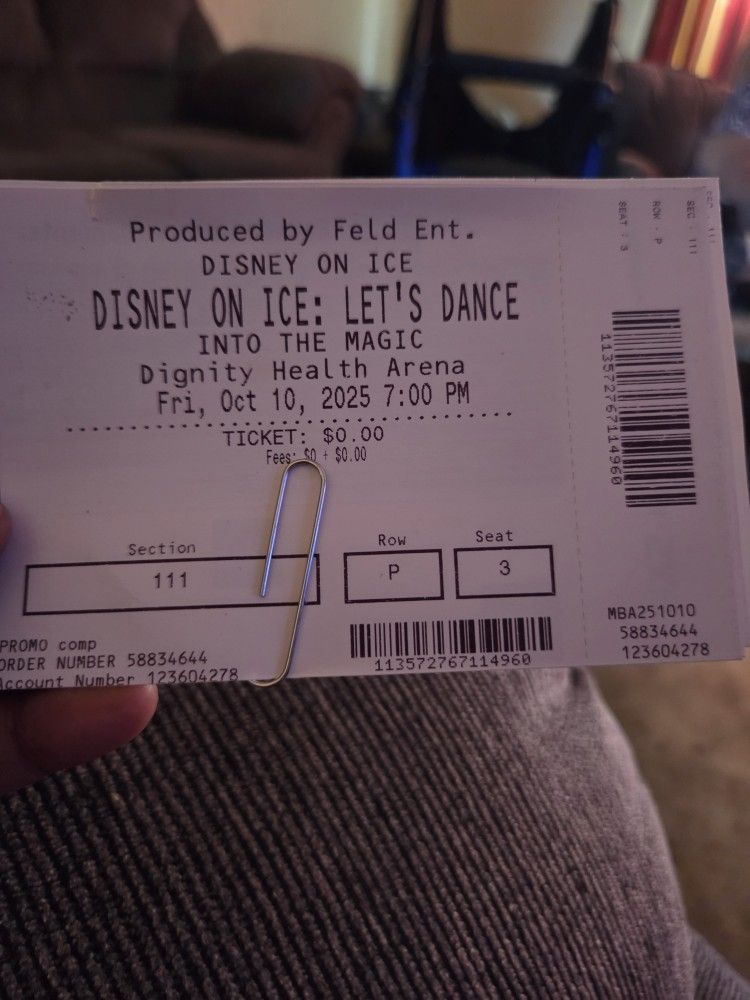 Disney On Ice Tickets 4 Of Them