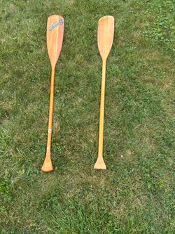 Wooden canoe paddles