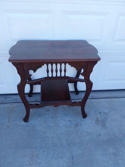 Antique Victorian Carved Wood Side Table