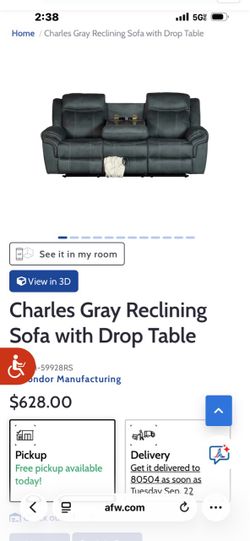 Grey Recliner Set W/ electrical plugs