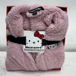 Hello Kitty Sherpa Lounge Robe Pink Special Edition Cozy New One Size  