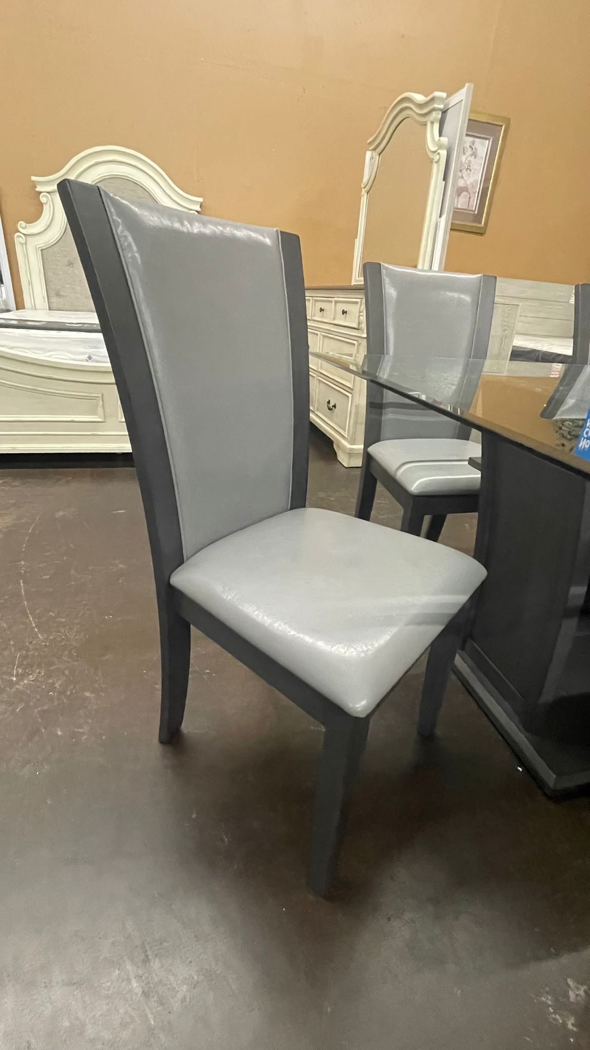 7PC Gray Glass Dining Set Home & Garden