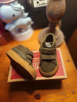 Vans olive green high-tops for toddlers
