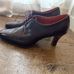 Carmina Spanish Custom Made Burgundy Heels US Size 10.5