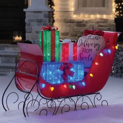 Outdoor Decorative Light Up Christmas Sleigh 🛷  