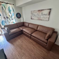 New Emilia Leather Cloud Couch Modular Sofa