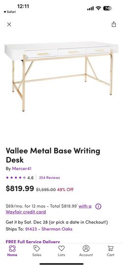 Modern White & Gold Desk