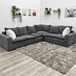 Gray Sectional Cloud Couch - Free Delivery 