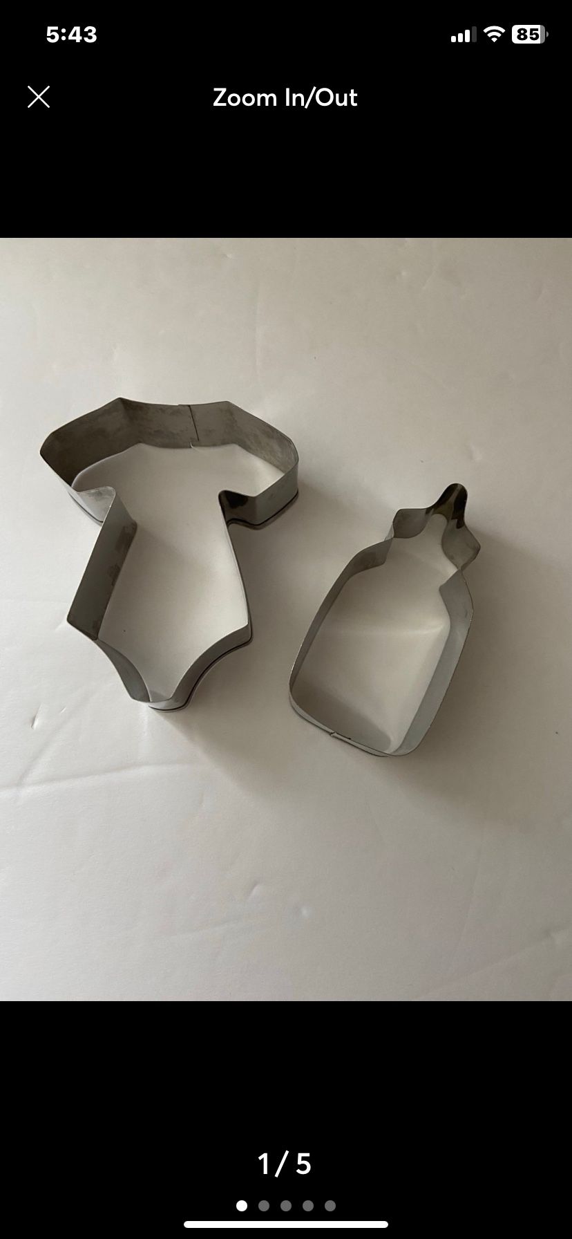 Baby Shower Bottle & Bodysuit Metal Cookie Cutters