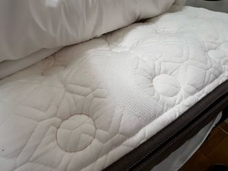 Queen bed with mattress and box spring