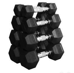 BalanceFrom 100 LB Dumbbell Set Pairs of 5 lb 10 lb 15 lb and 20 lb - Rubber