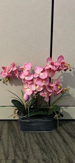Faux Pink Orchid Plant