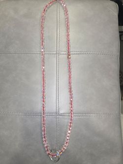NEW PINK CRYSTAL SWAROVSKI BADGE HOLDER