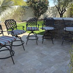 Swivel bar stools with cushions