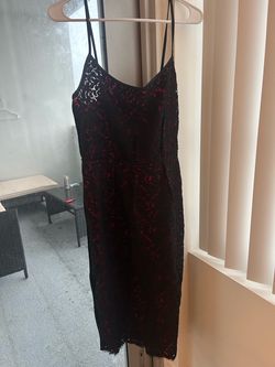 Michael Kors Black and Red Lace Mini Dress