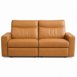 New - Faux Tan Leather Loveseat Sofa L: 75”x H: 38” x D: 34