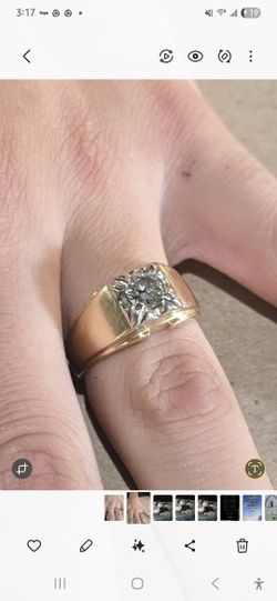 Mens 14k Diamond Ring