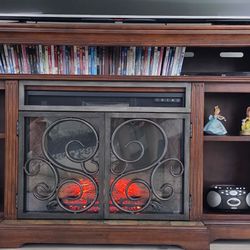 TV Stand With Electric Fireplace & Heater 