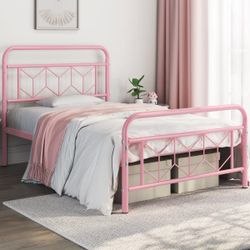 Vintage Metal Bed Frame with Headboard