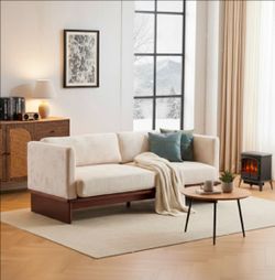 (Very new couch) Kaelen Modern 3-Seater Upholstered Sofa With Solid Wood Base