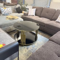 Black and gold coffee table