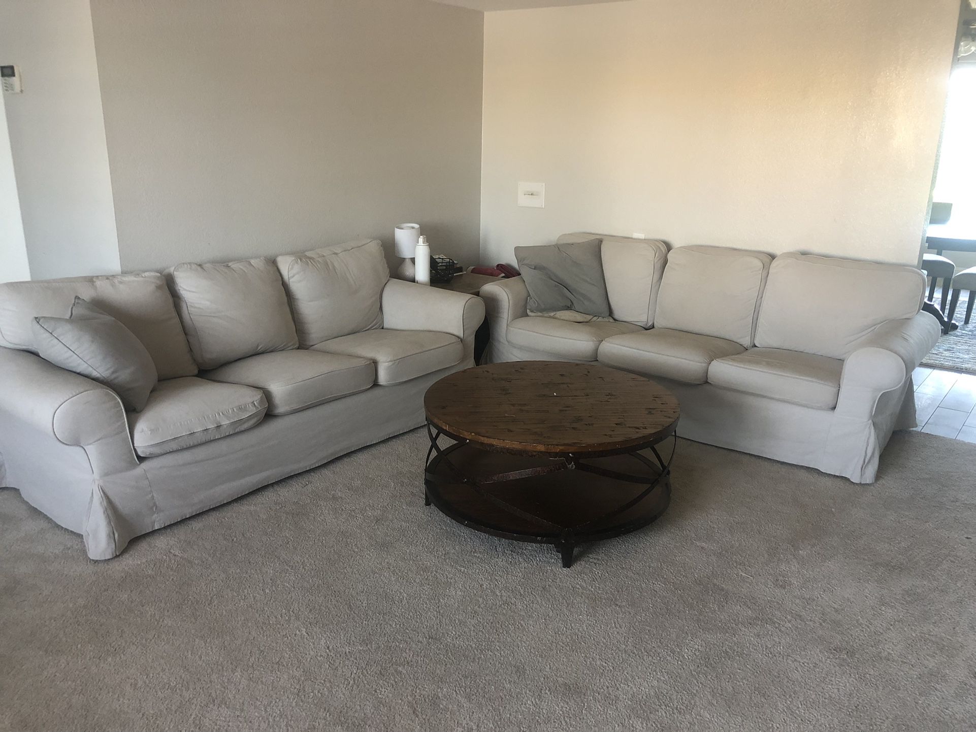 Two Ikea EKTORP sofas / Couches 