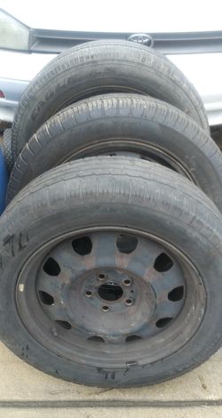 235/55/17 (3) Tires And (3) 5 Lug Rims