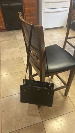 Michael Kors Black Leather Satchel Handbag