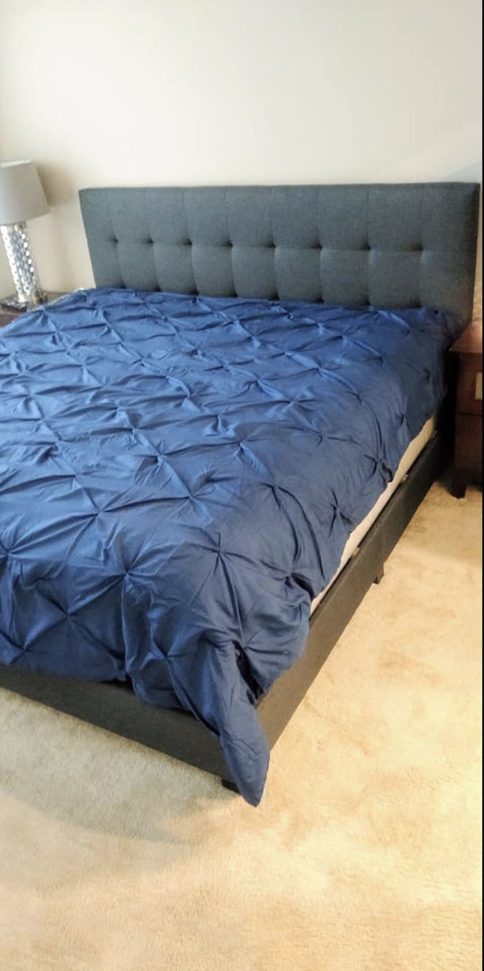 King size charcoal bed frame