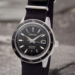 SEIKO Presage Automatic Watch SRPG09J1 Black Nylons Strap No Customs Fees US (like New) 