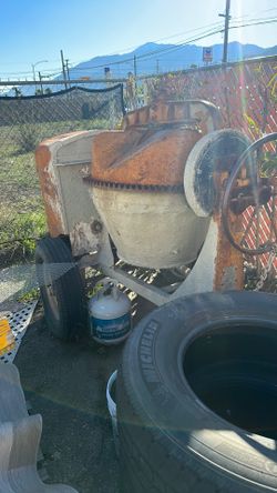 Old School Industrial 2-wheel Barrel Cement Mixer Make Offer