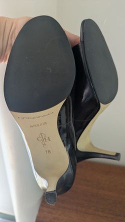 Cole Haan Nik Air black patent leather peep toe pumps US 7B
