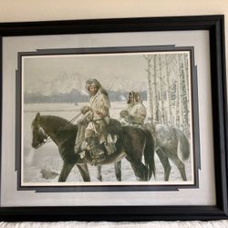 Mountain Man & Horseback of the West, Framed Print