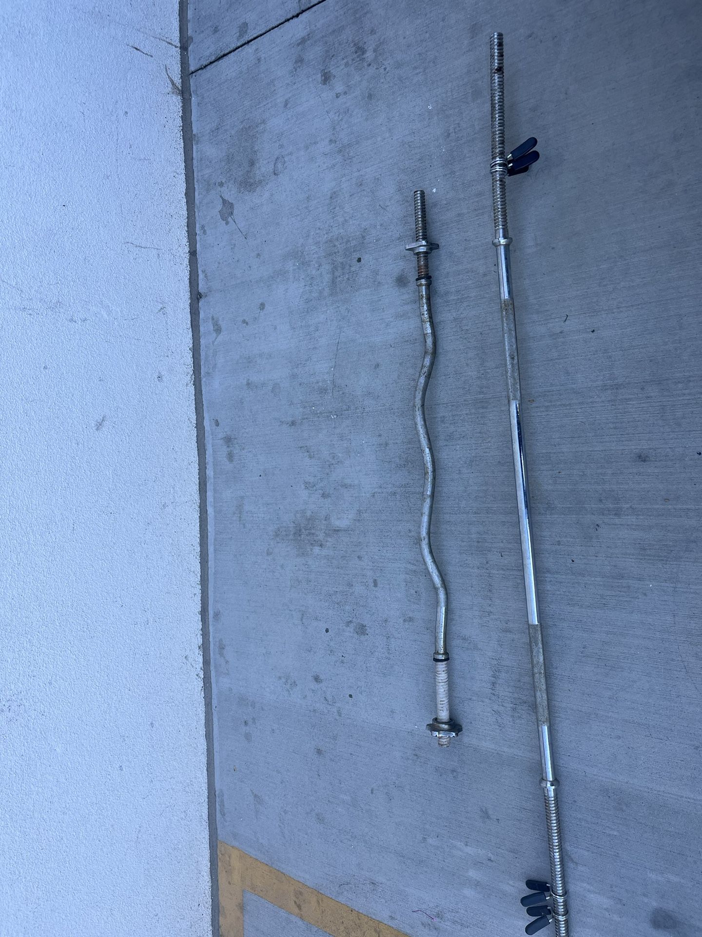 1 - Inch Standard Straight Barbell and Curl Bar