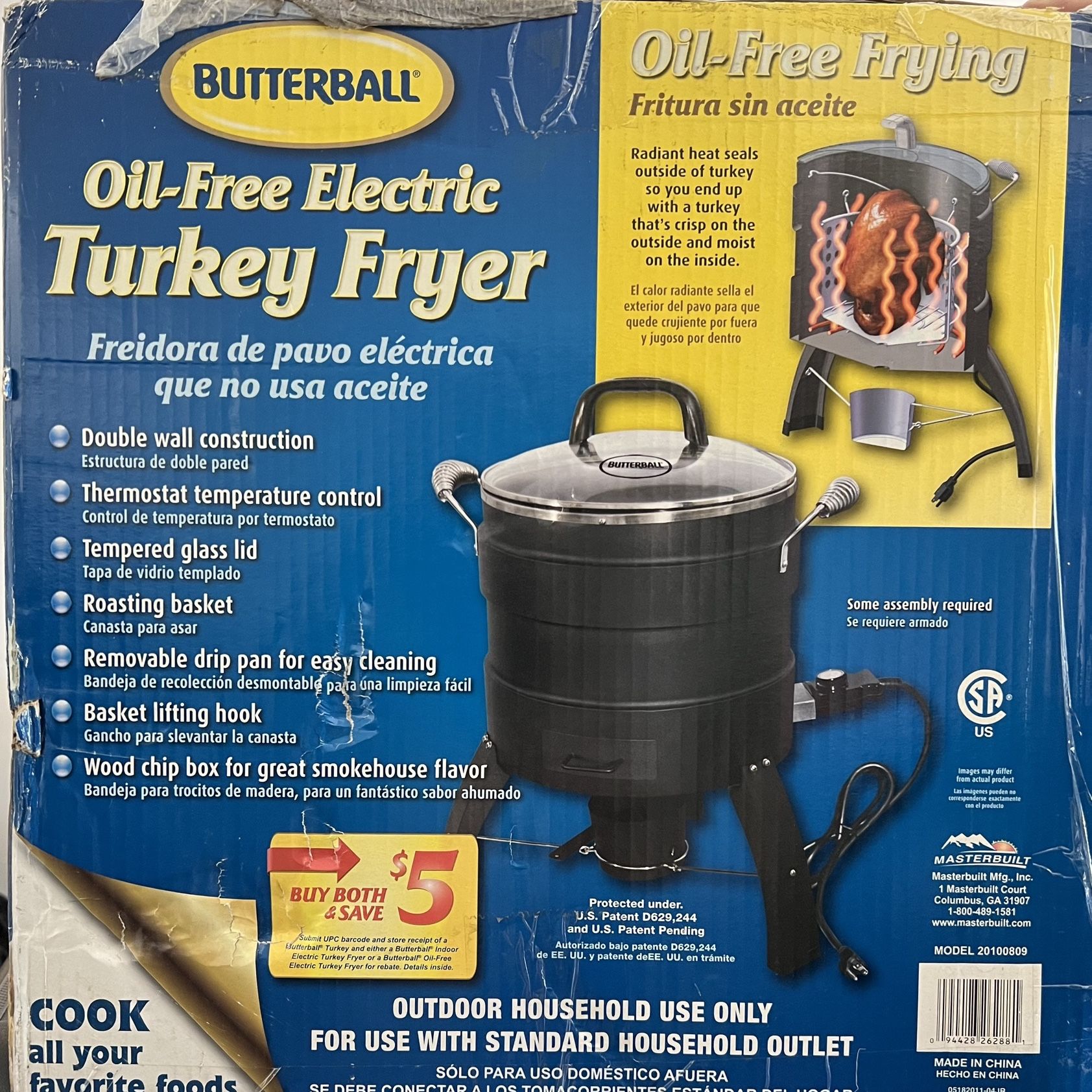 Electric Roaster Masterbuilt Turkey Deep Fryer Cooking Butterball