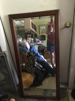 Vintage heavy beveled mirror