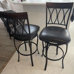 2 Brown Bar Stools 