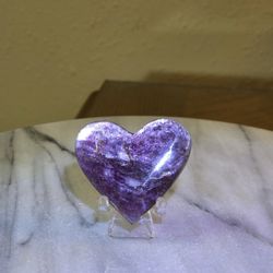 2.1" Approximately Purple Mica Heart Quartz Crystal 