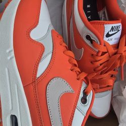 Nike Men's Air Max 1 (Orange, Gray White)  Size: 13
