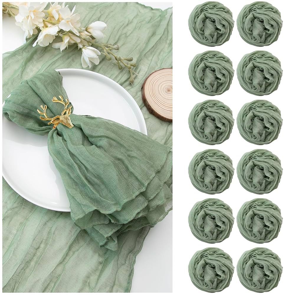 Cheesecloth Napkins Sage Green 20x20 (98 pcs)