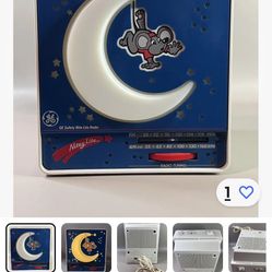 Child Vintage Am / Fm Night Light Radio From 1980 