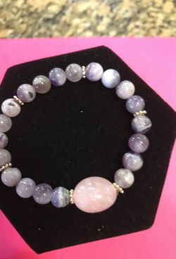 Amethyst with rose quartz bracelet