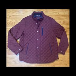IZOD Men's Quilted Barn Jacket Color PORT ROYAL Burgundy NEW!! L,XL & XXL available 