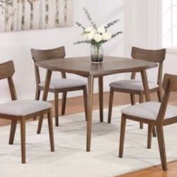 5-pc Dining Set Walnut Finish 