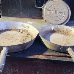 Antique Skillets And Mixer